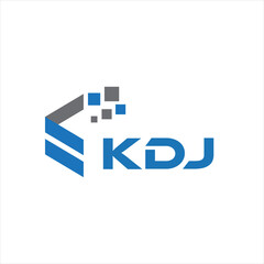 KDJ letter technology logo design on white background. KDJ creative initials letter IT logo concept. KDJ setting shape design
