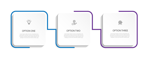 Business template infographic vector element with 3 step process 