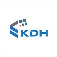 KDH letter technology logo design on white background. KDH creative initials letter IT logo concept. KDH setting shape design
