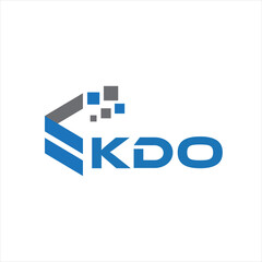 KDO letter technology logo design on white background. KDO creative initials letter IT logo concept. KDO setting shape design
