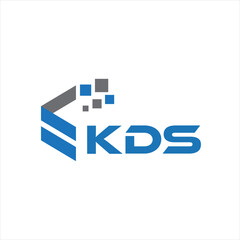 KDS letter technology logo design on white background. KDS creative initials letter IT logo concept. KDS setting shape design
