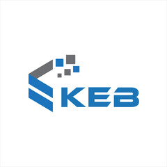 KEB letter technology logo design on white background. KEB creative initials letter IT logo concept. KEB setting shape design
