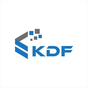 KDF letter technology logo design on white background. KDF creative initials letter IT logo concept. KDF setting shape design
