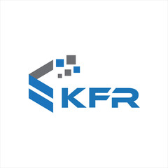 KFR letter technology logo design on white background. KFR creative initials letter IT logo concept. KFR setting shape design
