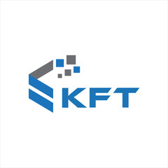 KFT letter technology logo design on white background. KFT creative initials letter IT logo concept. KFT setting shape design
