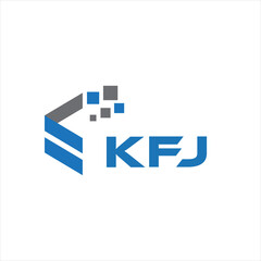 KFJ letter technology logo design on white background. KFJ creative initials letter IT logo concept. KFJ setting shape design
