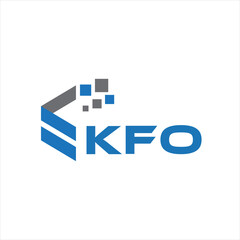 KFO letter technology logo design on white background. KFO creative initials letter IT logo concept. KFO setting shape design
