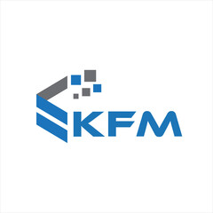 KFM letter technology logo design on white background. KFM creative initials letter IT logo concept. KFM setting shape design
