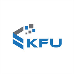 KFU letter technology logo design on white background. KFU creative initials letter IT logo concept. KFU setting shape design
