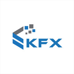 KFX letter technology logo design on white background. KFX creative initials letter IT logo concept. KFX setting shape design
