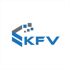 KFV letter technology logo design on white background. KFV creative initials letter IT logo concept. KFV setting shape design
