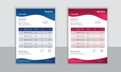 Premium Modern professional corporate invoice design in abstract style