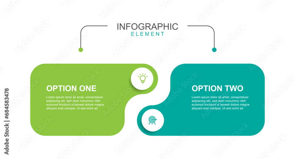 Poster 2 step infographic template vector element 