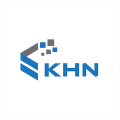 KHN letter technology logo design on white background. KHN creative initials letter IT logo concept. KHN setting shape design
