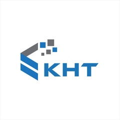 KHT letter technology logo design on white background. KHT creative initials letter IT logo concept. KHT setting shape design
