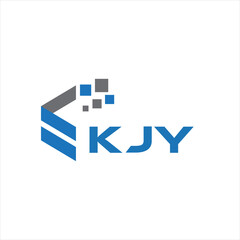 KJY letter technology logo design on white background. KJY creative initials letter IT logo concept. KJY setting shape design
