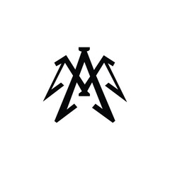 MA letter logo design icon