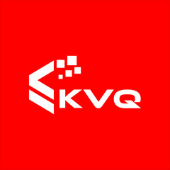 Obraz premium KVQ letter technology logo design on red background. KVQ creative initials letter IT logo concept. KVQ setting shape design 