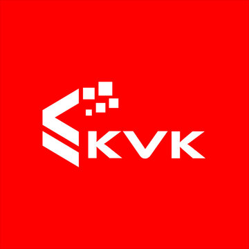 KVK letter technology logo design on red background. KVK creative initials letter IT logo concept. KVK setting shape design
