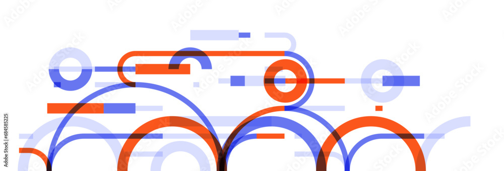 Poster geometric background with circles and lines vector art, abstract composition technical plan, flat mi