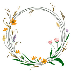 Floral wreath, Floral frames with leaves , Celebration Frame , Wedding frame , gift floral wreath design ,decorative wreath frame, vector illustration