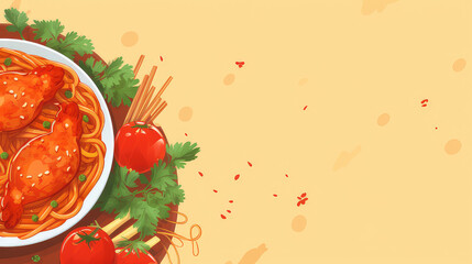 background for chicken noodles