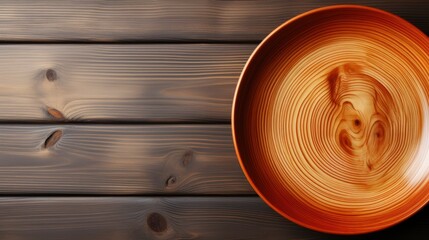 Perspective View Empty Wood Round Plate , Background HD, Illustrations