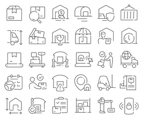 Storage line icons collection. Thin outline icons pack. Vector illustration eps10