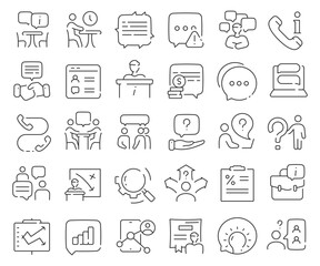 Consulting line icons collection. Thin outline icons pack. Vector illustration eps10