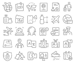 Immigration line icons collection. Thin outline icons pack. Vector illustration eps10