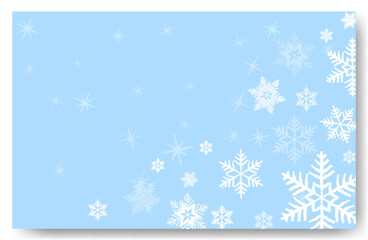 Cute falling snow flakes illustration. Wintertime speck frozen granules. Snowfall sky white teal blue wallpaper. Scattered snowflakes december theme. Snow hurricane landscape