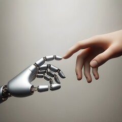 Human-Robot Connection: Hand Reaching Out to a Robot Hand
