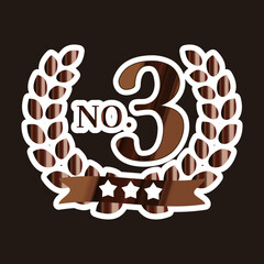 黒背景にも使える月桂樹のランキングアイコン