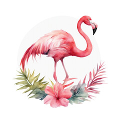 watercolour flamingo