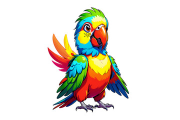 Obraz premium A Cartoonish Parrot in a Playful Pose (PNG 10800x7200)