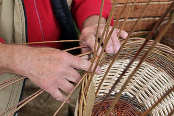 Basket maker at work