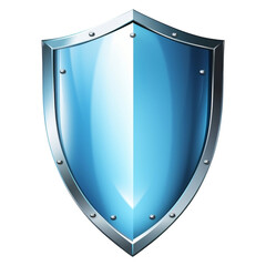 3d illustration of a blue shield on a transparent background