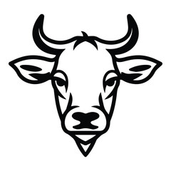 Cow Flat Icon Isolated On White Background