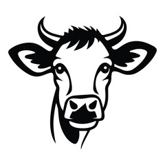 Cow Flat Icon Isolated On White Background