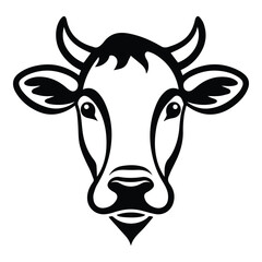 Cow Flat Icon Isolated On White Background