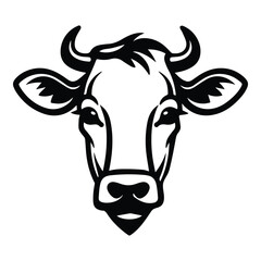 Cow Flat Icon Isolated On White Background