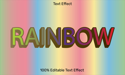 Rainbow text effect in 3d