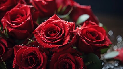 Obraz premium Romantic Red Roses Bouquet
