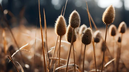 Foto op Canvas Closeup of dried teasel plant,generated with Ai © ali