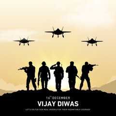 Creative Vector illustration of Vijay Diwas (VICTORY DAY)banner, 16 december 1971.