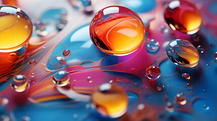 colorful abstract background with air bubbles in liquid,Generated Ai - obrazy, fototapety, plakaty