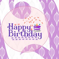 Happy Birthday Card in cute purple colour 