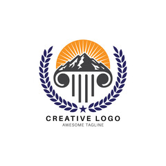 Law logo design icon