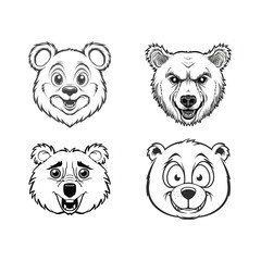 set of cute beer head illustration