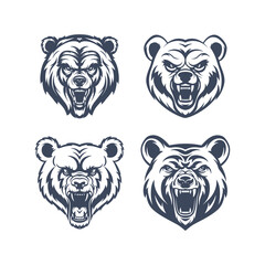 set of angry beer head illustration